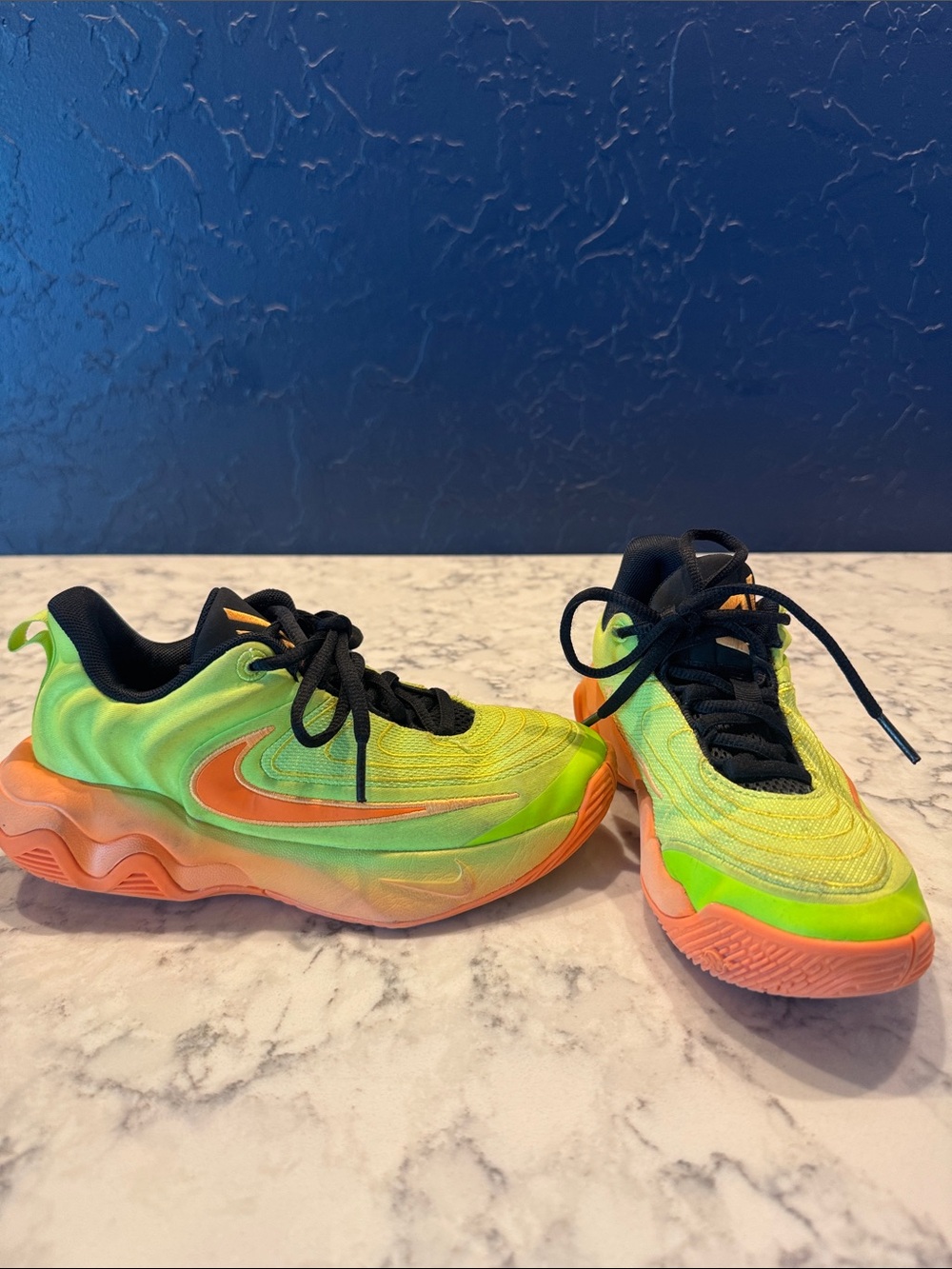 Nike Kids Giannis Immortality 4 Neon Green & Orange Gradient Sneakers
